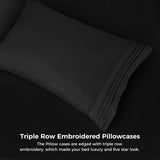 Embroidered Microfiber Bed Sheets Set