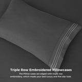 Embroidered Microfiber Bed Sheets Set