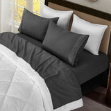 Embroidered Microfiber Bed Sheets Set