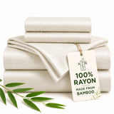 CozyLux Bamboo Sheets, 100% Rayon Derived from Bamboo, Sateen Weave, OEKO-TEX Certified, 240 TC Sateen, 16-Inch Deep Pocket 360° Elastic, Silky & Breathable Feel for Hot Sleepers
