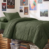 CozyLux Seersucker Bed in a Bag 5/7 Pieces All-Season Soft Comforter Sets