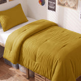 CozyLux Comforter Set 2/3 Pieces Solid Breathable Quilted Style Bedding Sets, Luxury Fluffy Soft Microfiber Down Alternative Comforter for All Seasons