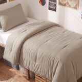 CozyLux Comforter Set 2/3 Pieces Solid Breathable Quilted Style Bedding Sets, Luxury Fluffy Soft Microfiber Down Alternative Comforter for All Seasons