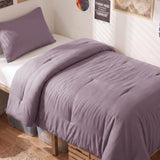 CozyLux Comforter Set 2/3 Pieces Solid Breathable Quilted Style Bedding Sets, Luxury Fluffy Soft Microfiber Down Alternative Comforter for All Seasons