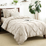 CozyLux King Size Comforter Set Black, 7 Pieces Pintuck Bed in A Bag Black Comforter King Size, Pinch Pleat Bedding Set with All Season Comforter, Sheets, Pillowcases & Shams