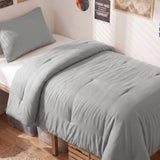 CozyLux Comforter Set 2/3 Pieces Solid Breathable Quilted Style Bedding Sets, Luxury Fluffy Soft Microfiber Down Alternative Comforter for All Seasons