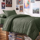 CozyLux Seersucker Bed in a Bag 5/7 Pieces All-Season Soft Comforter Sets