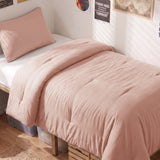 CozyLux Comforter Set 2/3 Pieces Solid Breathable Quilted Style Bedding Sets, Luxury Fluffy Soft Microfiber Down Alternative Comforter for All Seasons