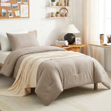 CozyLux Comforter Set 2/3 Pieces Solid Breathable Quilted Style Bedding Sets, Luxury Fluffy Soft Microfiber Down Alternative Comforter for All Seasons