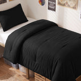 CozyLux Comforter Set 2/3 Pieces Solid Breathable Quilted Style Bedding Sets, Luxury Fluffy Soft Microfiber Down Alternative Comforter for All Seasons