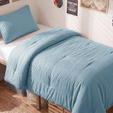 CozyLux Comforter Set 2/3 Pieces Solid Breathable Quilted Style Bedding Sets, Luxury Fluffy Soft Microfiber Down Alternative Comforter for All Seasons