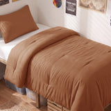 CozyLux Comforter Set 2/3 Pieces Solid Breathable Quilted Style Bedding Sets, Luxury Fluffy Soft Microfiber Down Alternative Comforter for All Seasons
