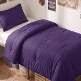 CozyLux Comforter Set 2/3 Pieces Solid Breathable Quilted Style Bedding Sets, Luxury Fluffy Soft Microfiber Down Alternative Comforter for All Seasons
