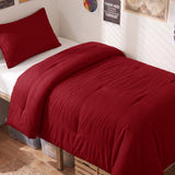 CozyLux Comforter Set 2/3 Pieces Solid Breathable Quilted Style Bedding Sets, Luxury Fluffy Soft Microfiber Down Alternative Comforter for All Seasons