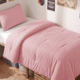 CozyLux Comforter Set 2/3 Pieces Solid Breathable Quilted Style Bedding Sets, Luxury Fluffy Soft Microfiber Down Alternative Comforter for All Seasons