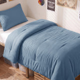 CozyLux Comforter Set 2/3 Pieces Solid Breathable Quilted Style Bedding Sets, Luxury Fluffy Soft Microfiber Down Alternative Comforter for All Seasons