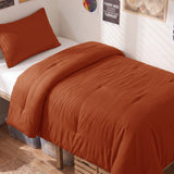 CozyLux Comforter Set 2/3 Pieces Solid Breathable Quilted Style Bedding Sets, Luxury Fluffy Soft Microfiber Down Alternative Comforter for All Seasons