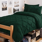 CozyLux Queen Comforter Set Black, 7 Pieces Pintuck Bed in a Bag | 240GSM All Season Down-Alternative Fill, OEKO-TEX 100 Certified, Bedroom Guest Room, Comforter, Sheets, Pillowcases & Shams