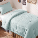 CozyLux Comforter Set 2/3 Pieces Solid Breathable Quilted Style Bedding Sets, Luxury Fluffy Soft Microfiber Down Alternative Comforter for All Seasons