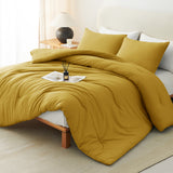 CozyLux Comforter Set 2/3 Pieces Solid Breathable Quilted Style Bedding Sets, Luxury Fluffy Soft Microfiber Down Alternative Comforter for All Seasons