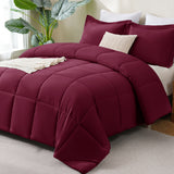 CozyLux Comforter Set - 3 Pieces Box Stitched Comforters, Soft Bed Set for All Seasons, Lightweight Bedding Sets with 1 Down Alternative Comforter and 2 Pillow Shams