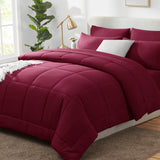 CozyLux Comforter Sets - 7 Pieces Bed in a Bag Set, Bedding Sets with All Season Quilted Comforter, Flat Sheet, Fitted Sheet, Pillowcases
