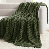 CozyLux Throw Blanket for Couch/bed, Ribbed Fleece, Soft Lightweight 300 GSM Layer for Couch and Lap Use, OEKO-TEX Certified, Machine Washable, All-Season Use