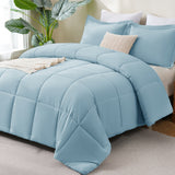 CozyLux Comforter Set - 3 Pieces Box Stitched Comforters, Soft Bed Set for All Seasons, Lightweight Bedding Sets with 1 Down Alternative Comforter and 2 Pillow Shams