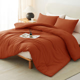 CozyLux Comforter Set 2/3 Pieces Solid Breathable Quilted Style Bedding Sets, Luxury Fluffy Soft Microfiber Down Alternative Comforter for All Seasons