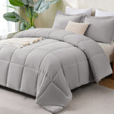 CozyLux Comforter Set - 3 Pieces Box Stitched Comforters, Soft Bed Set for All Seasons, Lightweight Bedding Sets with 1 Down Alternative Comforter and 2 Pillow Shams