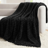 CozyLux Throw Blanket for Couch/bed, Ribbed Fleece, Soft Lightweight 300 GSM Layer for Couch and Lap Use, OEKO-TEX Certified, Machine Washable, All-Season Use