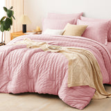CozyLux Seersucker Bed in a Bag 5/7 Pieces All-Season Soft Comforter Sets
