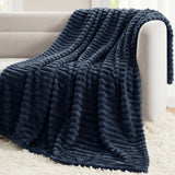 CozyLux Throw Blanket for Couch/bed, Ribbed Fleece, Soft Lightweight 300 GSM Layer for Couch and Lap Use, OEKO-TEX Certified, Machine Washable, All-Season Use