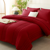 CozyLux Comforter Sets - 7 Piece Bed in a Bag Comforter Set with Sheets Luxury Bed Set All Seasons, Soft Bedding Set with Down Alternative Comforter, Sheets, Pillowcases & Shams