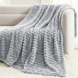 CozyLux Throw Blanket for Couch/bed, Ribbed Fleece, Soft Lightweight 300 GSM Layer for Couch and Lap Use, OEKO-TEX Certified, Machine Washable, All-Season Use