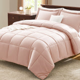 CozyLux Comforter Set - 3 Pieces Box Stitched Comforters, Soft Bed Set for All Seasons, Lightweight Bedding Sets with 1 Down Alternative Comforter and 2 Pillow Shams