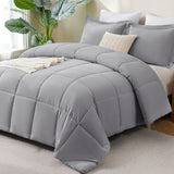 CozyLux Comforter Set - 3 Pieces Box Stitched Comforters, Soft Bed Set for All Seasons, Lightweight Bedding Sets with 1 Down Alternative Comforter and 2 Pillow Shams