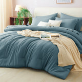 CozyLux Comforter Set Bed in a Bag Soft Bedding Comforter, All Season Microfiber Bed Sets with Down Alternative Comforter, Fitted Sheet, Flat Sheet, Pillow Shams and Pillowcases