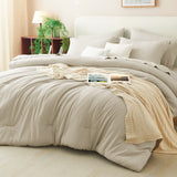 CozyLux Comforter Set Bed in a Bag Soft Bedding Comforter, All Season Microfiber Bed Sets with Down Alternative Comforter, Fitted Sheet, Flat Sheet, Pillow Shams and Pillowcases