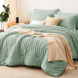 CozyLux Seersucker Bed in a Bag 5/7 Pieces All-Season Soft Comforter Sets