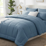 CozyLux Comforter Sets - 7 Pieces Bed in a Bag Set, Bedding Sets with All Season Quilted Comforter, Flat Sheet, Fitted Sheet, Pillowcases