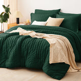 CozyLux Seersucker Bed in a Bag 5/7 Pieces All-Season Soft Comforter Sets