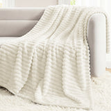 CozyLux Throw Blanket for Couch/bed, Ribbed Fleece, Soft Lightweight 300 GSM Layer for Couch and Lap Use, OEKO-TEX Certified, Machine Washable, All-Season Use