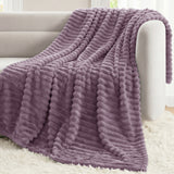 CozyLux Throw Blanket for Couch/bed, Ribbed Fleece, Soft Lightweight 300 GSM Layer for Couch and Lap Use, OEKO-TEX Certified, Machine Washable, All-Season Use