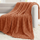 CozyLux Throw Blanket for Couch/bed, Ribbed Fleece, Soft Lightweight 300 GSM Layer for Couch and Lap Use, OEKO-TEX Certified, Machine Washable, All-Season Use