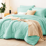 CozyLux Seersucker Bed in a Bag 5/7 Pieces All-Season Soft Comforter Sets