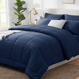 CozyLux Comforter Sets - 7 Pieces Bed in a Bag Set, Bedding Sets with All Season Quilted Comforter, Flat Sheet, Fitted Sheet, Pillowcases