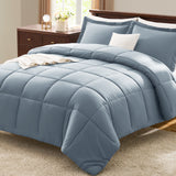 CozyLux Comforter Set - 3 Pieces Box Stitched Comforters, Soft Bed Set for All Seasons, Lightweight Bedding Sets with 1 Down Alternative Comforter and 2 Pillow Shams