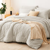 CozyLux Seersucker Bed in a Bag 5/7 Pieces All-Season Soft Comforter Sets