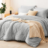 CozyLux Seersucker Bed in a Bag 5/7 Pieces All-Season Soft Comforter Sets